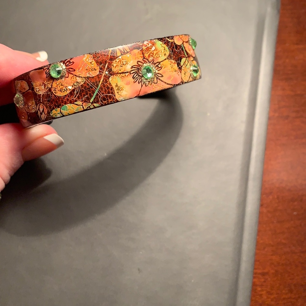 Debbie Brooks Nano Cuff Brown Flowers